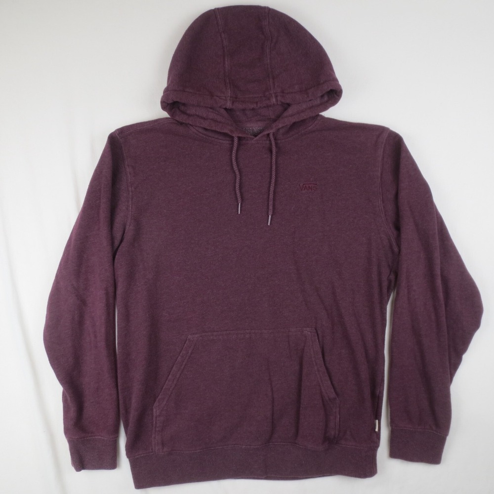 Vans Off The Wall Hoodie Mens Large Maroon Pullover Sweatshirt 90s Skater Y2K
